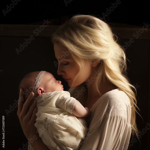 mother looking at baby