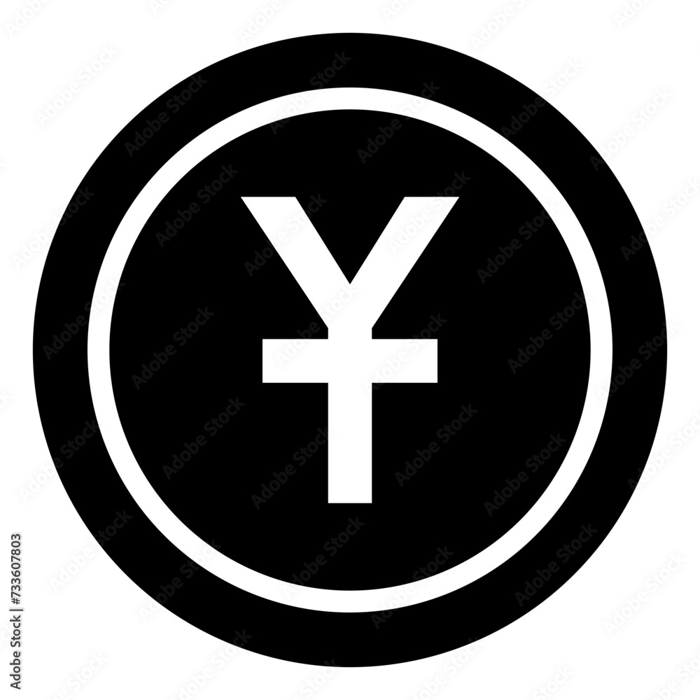 Fototapeta premium Yuan, Coin, Money, Glyph Icon