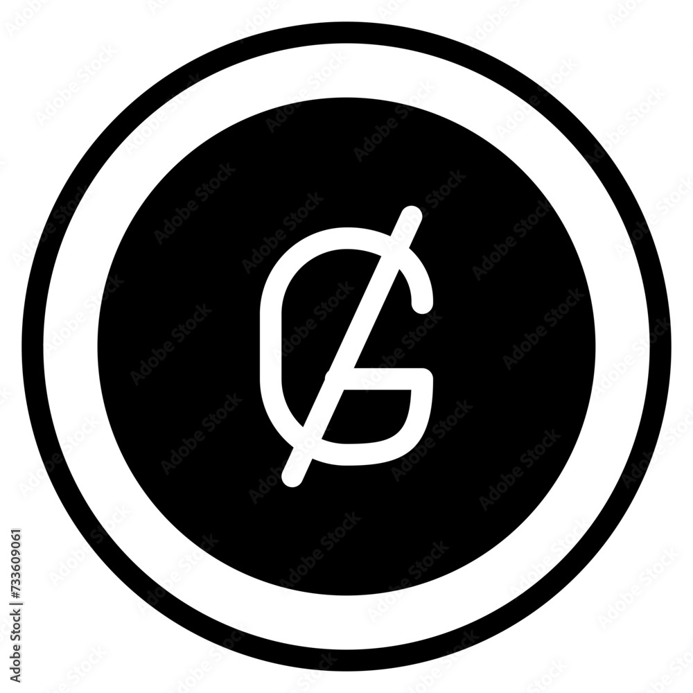  Guarani, Coin, Money, Solid Icon