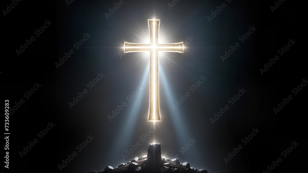 Naklejka premium cross gods light