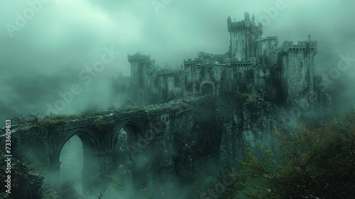 Castle Romance: Misty Vine-Covered Walls