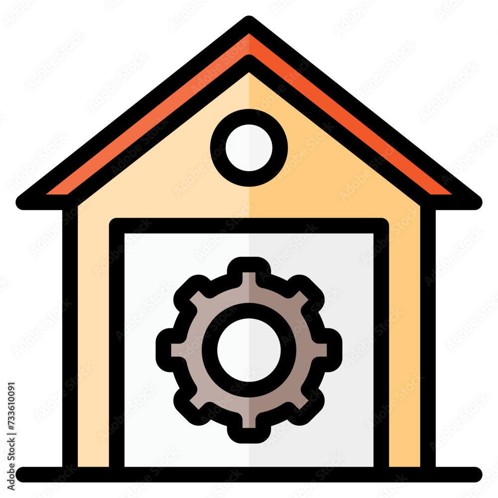 home control, gear, maintenance, real estate, property, management, house, building, settings Filled Outline Icon home control, gear, maintenance, real estate, property, management, house, building, settings Filled Outline Icon