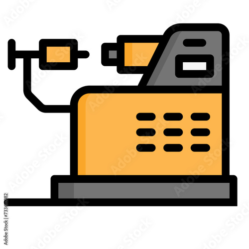  lathe machine, lathe, construction and tools, industrial, industry, factory, technology Filled Outline Icon