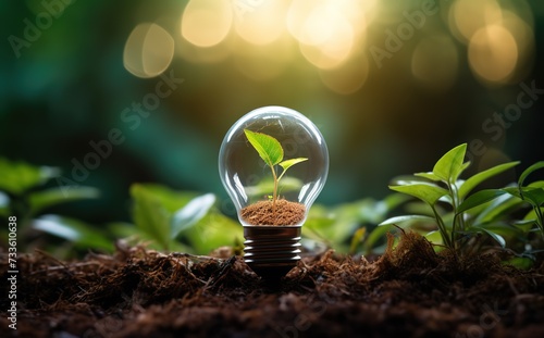 Energy saving and eco green concept background #733610638