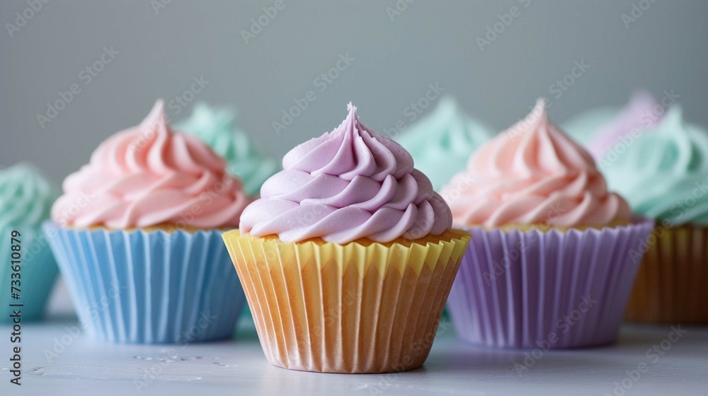 Cupcakes on a white background.