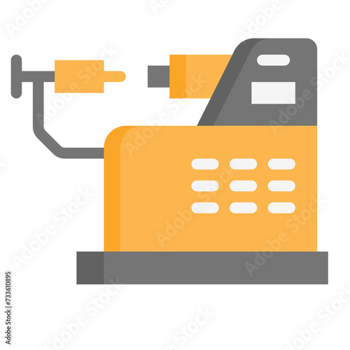  lathe machine, lathe, construction and tools, industrial, industry, factory, technology Flat Icon
