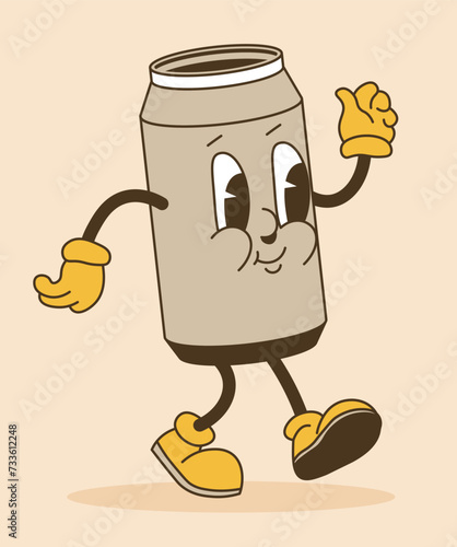 Beverage sticker, tin can cartoon emoji character