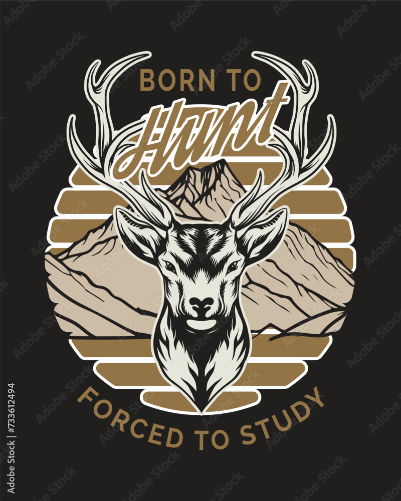Fototapeta premium Hunting outdoor T-Shirt Design, Hunting tee vector Design