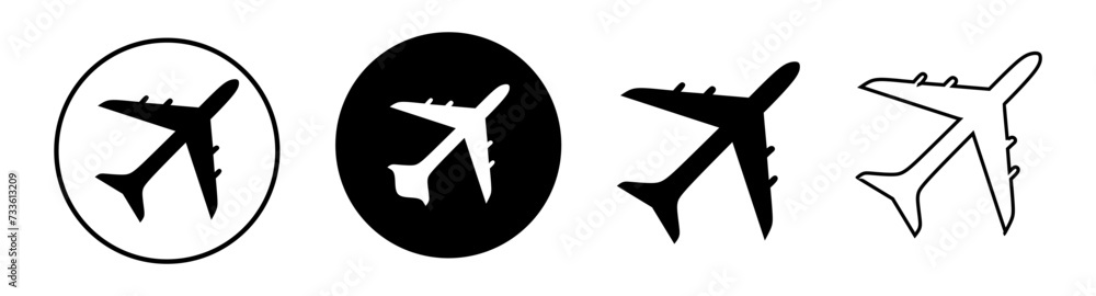Airplane icon Symbol Vector illustration set. Airplane icon Symbol Vector illustration set.