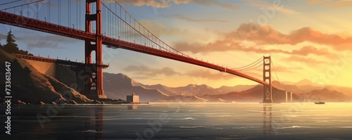 Panel kuchenny z motywem Golden Gate bridge in San Francisco in USA, California