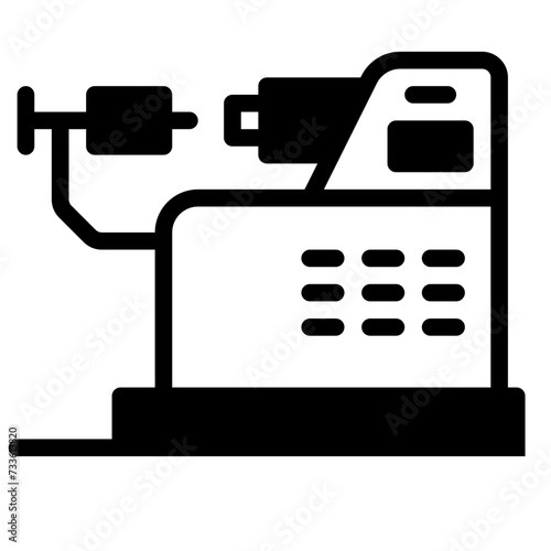  lathe machine, lathe, construction and tools, industrial, industry, factory, technology Solid Icon