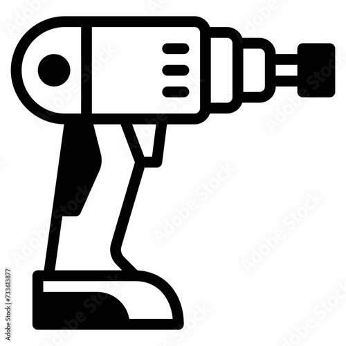  screwdriver, hand drill, cordless, construction and tools, drilling machine, drill tool, drillin Solid Icon