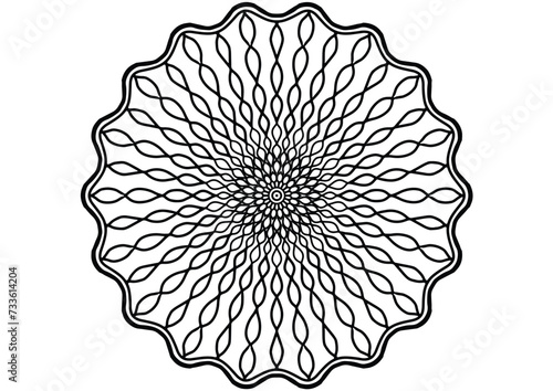 Flower mandala decorative element vintage oriental pattern Vector illustration Islam, Arabian, Indian, Moroccan, Spanish, Turkish, Pakistani, Chinese, mystical, Ottoman patterns, coloring book page.
