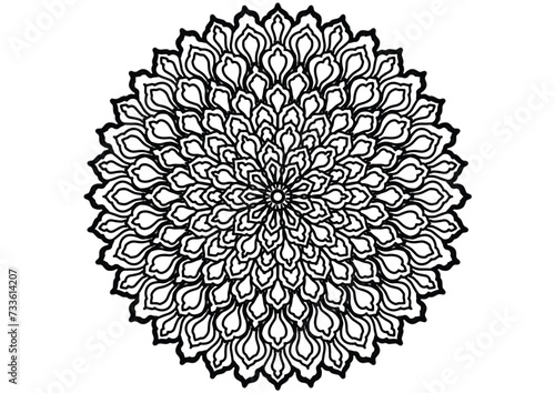 Flower mandala decorative element vintage oriental pattern Vector illustration Islam, Arabian, Indian, Moroccan, Spanish, Turkish, Pakistani, Chinese, mystical, Ottoman patterns, coloring book page.
