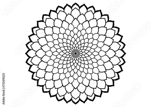 Flower mandala decorative element vintage oriental pattern Vector illustration Islam, Arabian, Indian, Moroccan, Spanish, Turkish, Pakistani, Chinese, mystical, Ottoman patterns, coloring book page.
