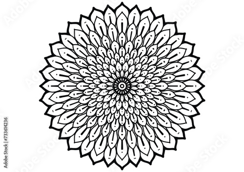 Flower mandala decorative element vintage oriental pattern Vector illustration Islam, Arabian, Indian, Moroccan, Spanish, Turkish, Pakistani, Chinese, mystical, Ottoman patterns, coloring book page.
