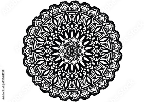 Flower mandala decorative element vintage oriental pattern Vector illustration Islam, Arabian, Indian, Moroccan, Spanish, Turkish, Pakistani, Chinese, mystical, Ottoman patterns, coloring book page.
