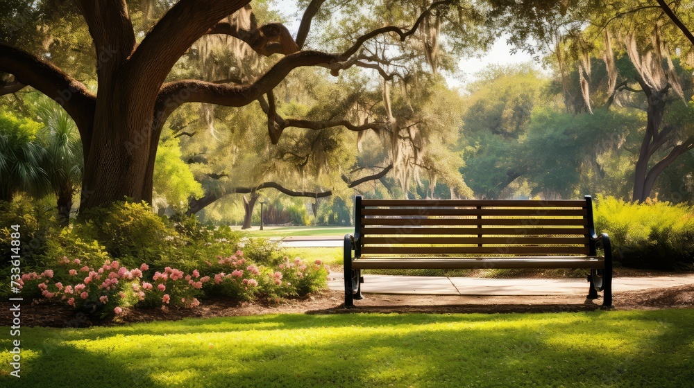 relaxation bench in park
