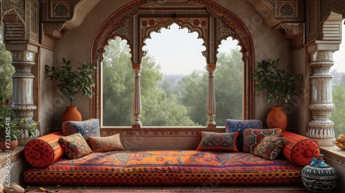 Elegance of Heritage: Traditional Indian Home Interiors generative ai