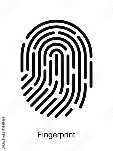Fingerprints on a white background. Fingerprint linear symbol for graphic design. Cyber ​​security encryption icon. Identification concept.