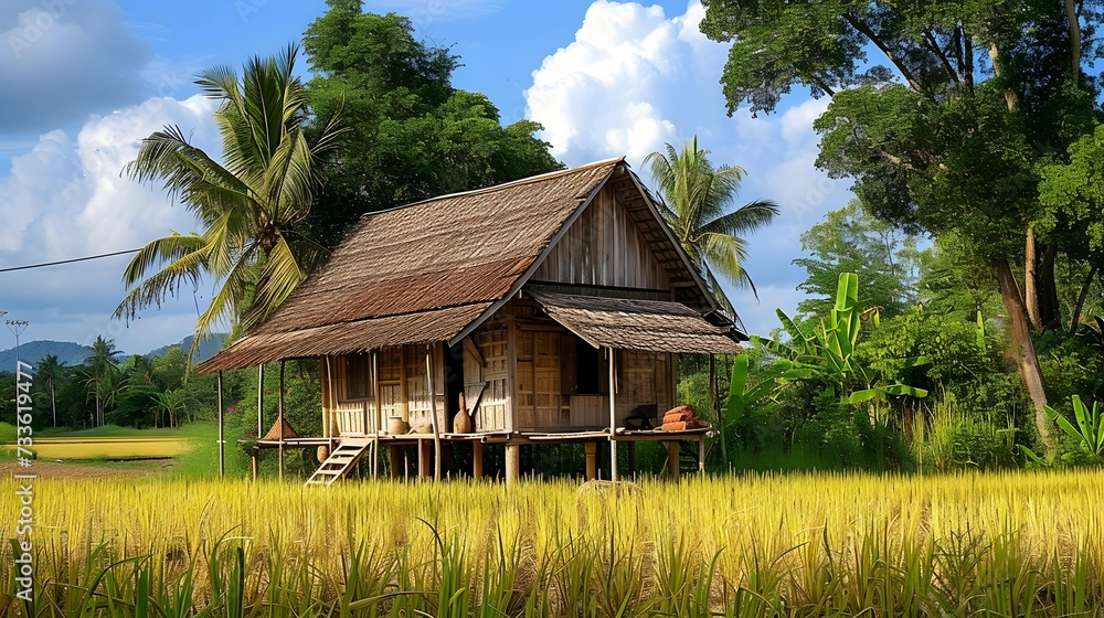 Small wooden house in rural Thailand Small wooden house in rural Thailand
