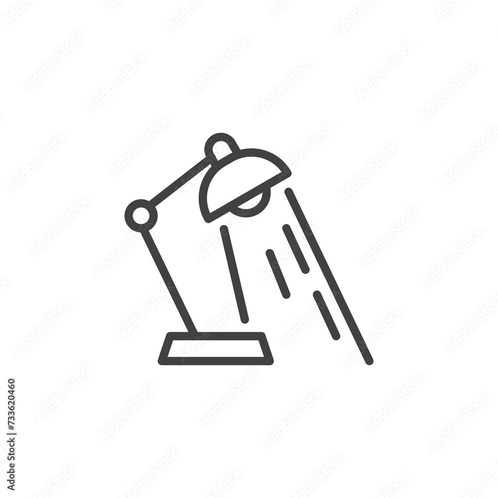 Table lamp line icon