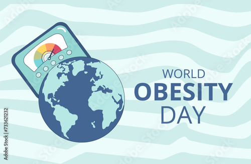 World obesity day banner template. Symbol of overweight awareness. Vector flat illustration