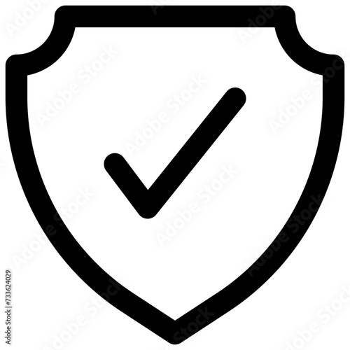 activate shield vector outline icon