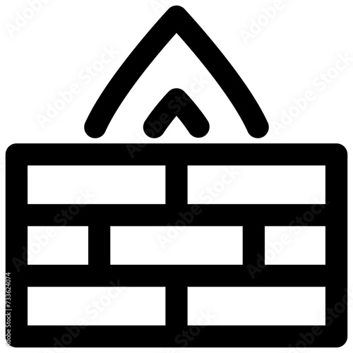 firewall vector outline icon