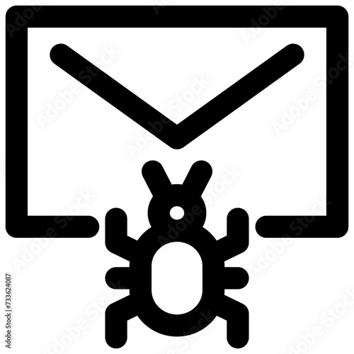 message infected vector outline icon