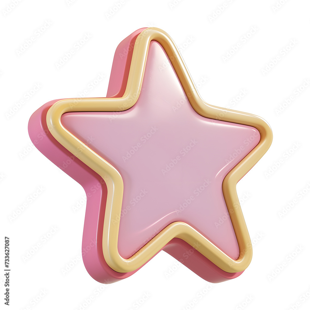3d rendering star icon toon style 3d rendering star icon toon style