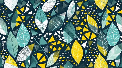 Geometric pattern and leaves