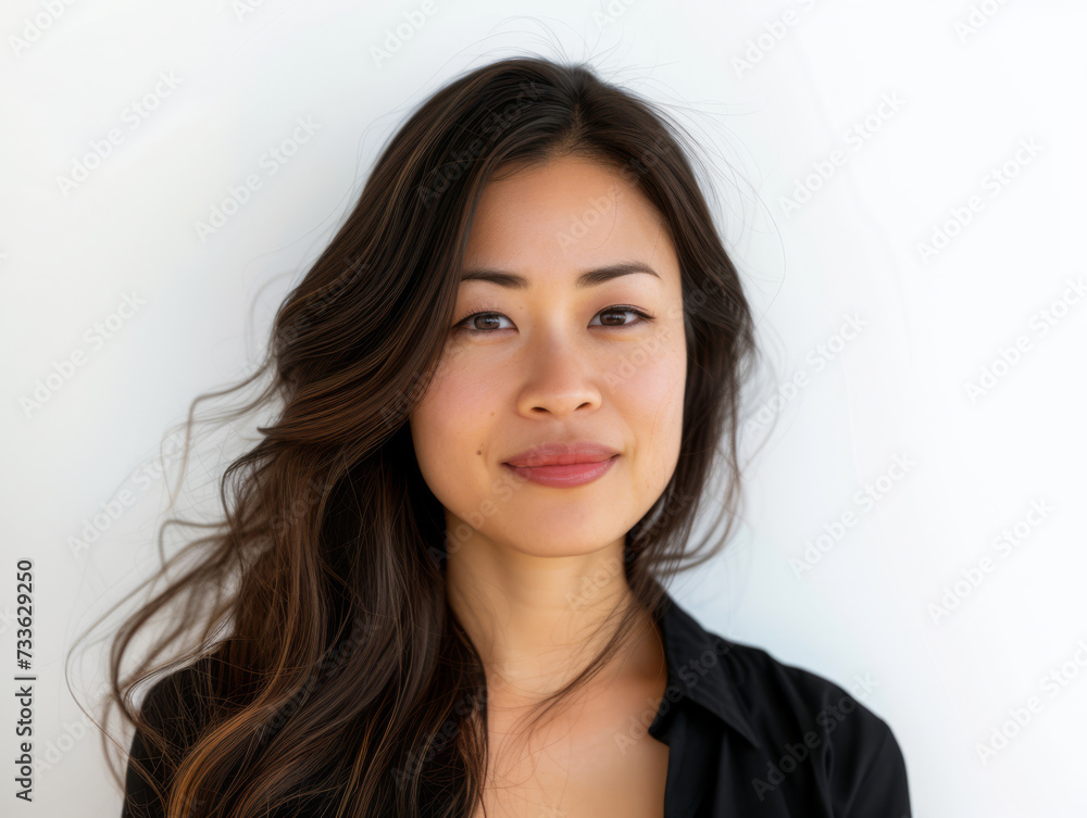 Asian businesswoman portrait with a white copy space background Asian businesswoman portrait with a white copy space background