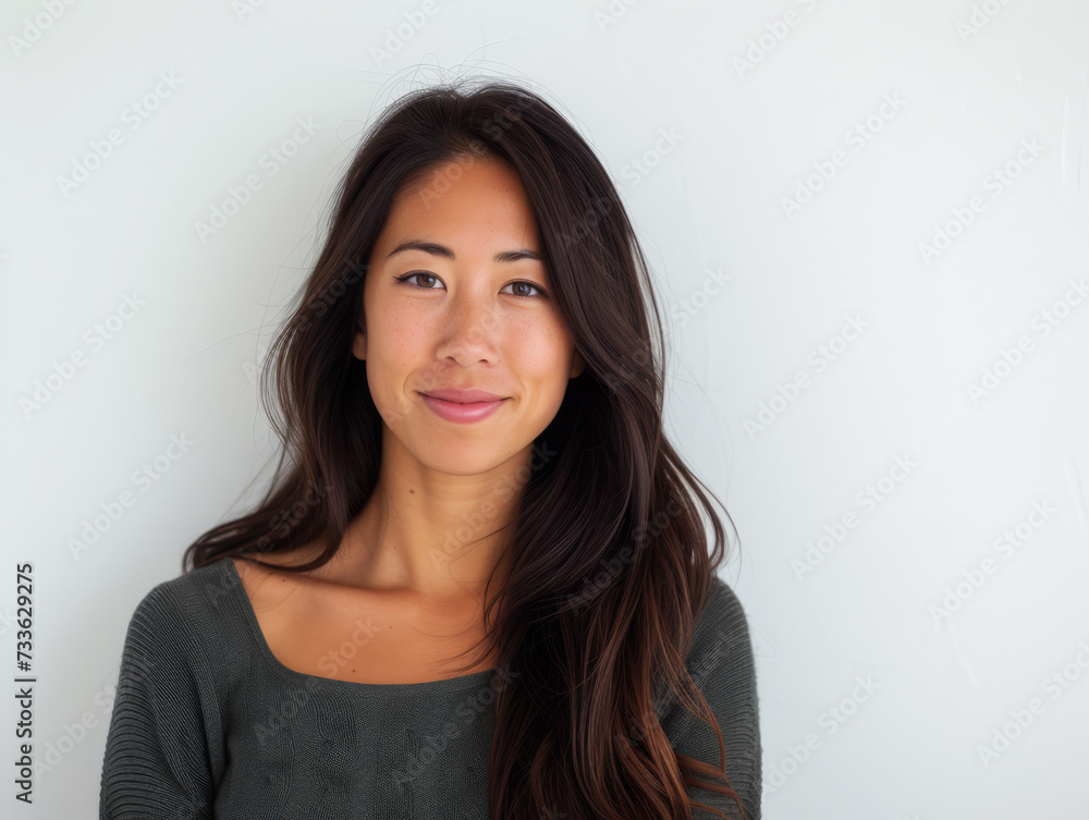 Asian businesswoman portrait with a white copy space background Asian businesswoman portrait with a white copy space background