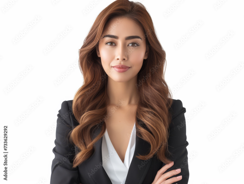 Asian businesswoman portrait with a white copy space background Asian businesswoman portrait with a white copy space background