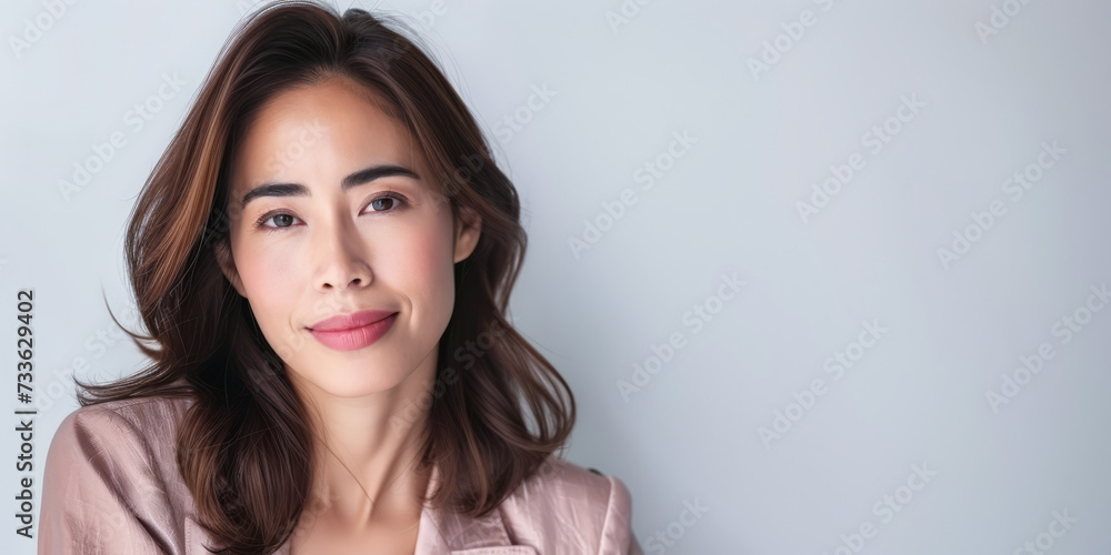 Asian businesswoman portrait with a white copy space background Asian businesswoman portrait with a white copy space background
