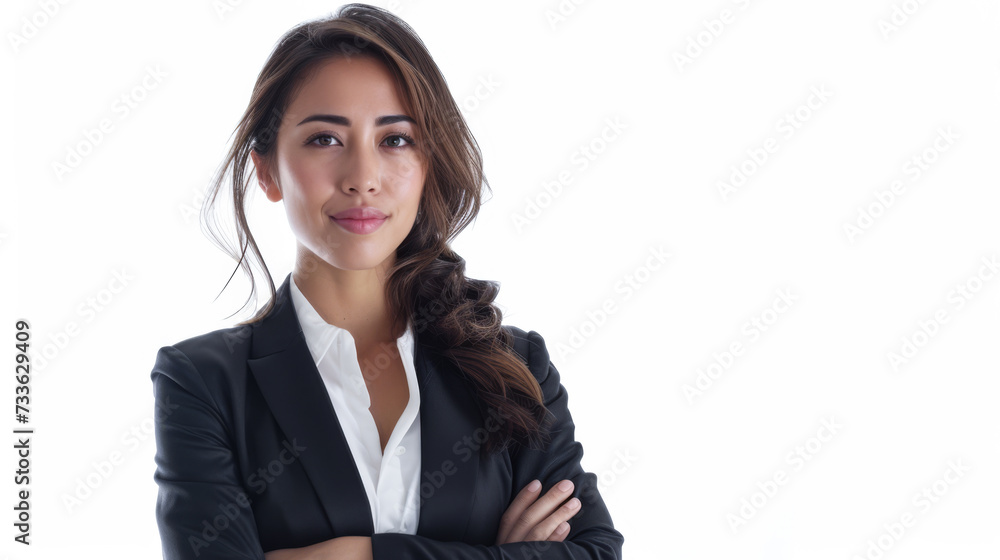 Asian businesswoman portrait with a white copy space background Asian businesswoman portrait with a white copy space background