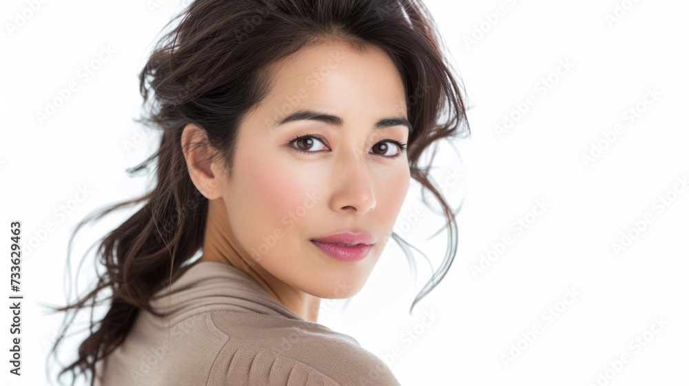 Asian businesswoman portrait with a white copy space background Asian businesswoman portrait with a white copy space background