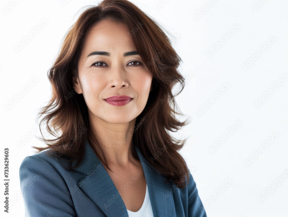 Asian businesswoman portrait with a white copy space background Asian businesswoman portrait with a white copy space background