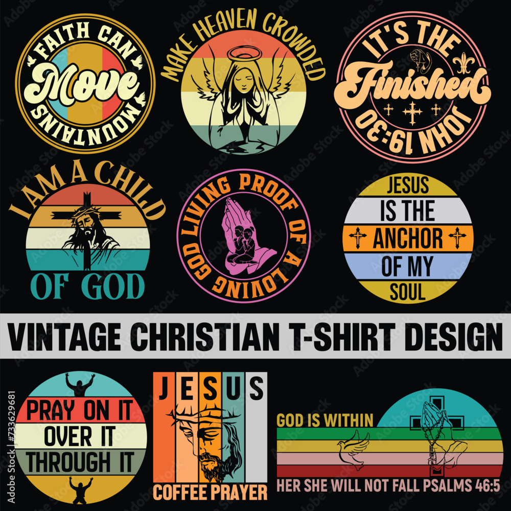 Vintage Christian T Shirt Design Bundle