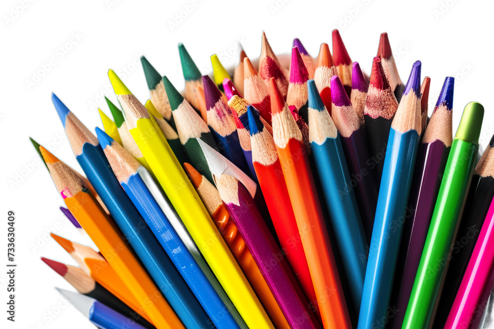 color pencils isolated on white background color pencils isolated on white background