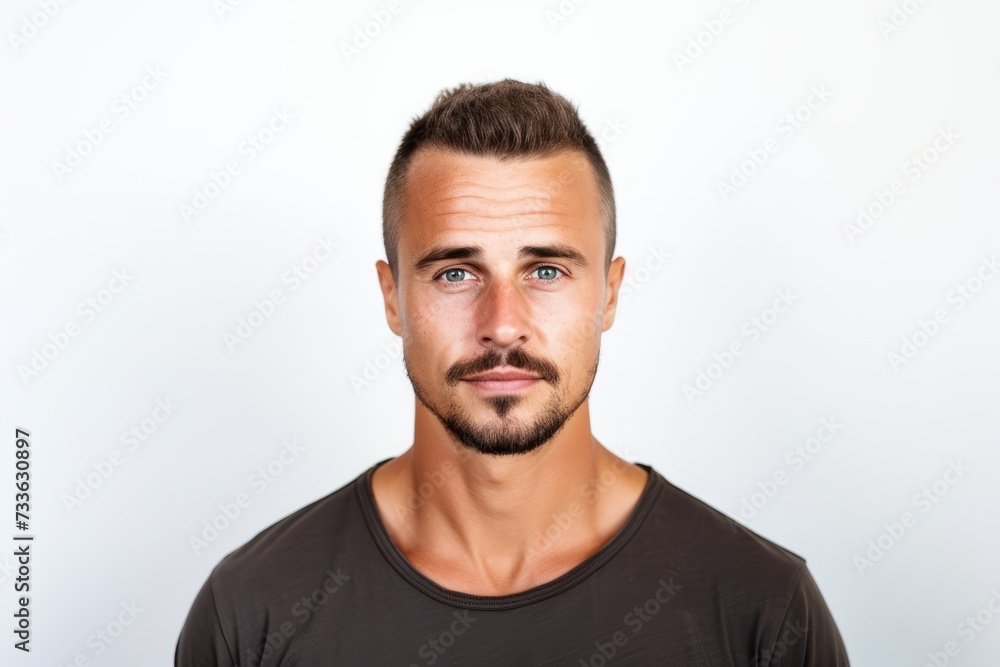 Portrait of a handsome young man looking at camera on white background Portrait of a handsome young man looking at camera on white background
