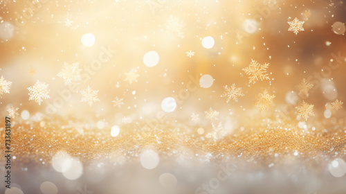 Abstract golden festive winter background
