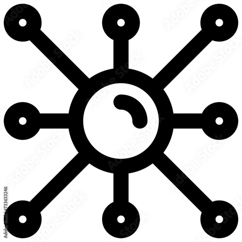 virus vector outline icon
