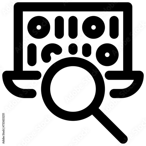 data search vector outline icon