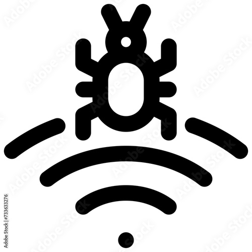 wifi infected vector outline icon