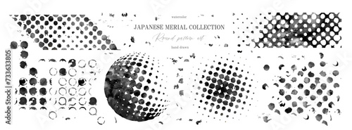 アイコン, マーク, ドット, 水玉, ラベル, ベクター, フレーム, 筆書き, ボール, 球体, セット, イラスト