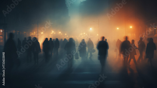 Abstract silhouettes of crowds