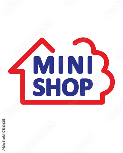 mini shop icon vector logo