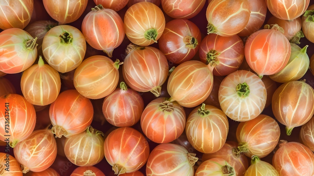Color of the year 2024: Peach Fuzz. fresh ripe gooseberries texture, flat lay Color of the year 2024: Peach Fuzz. fresh ripe gooseberries texture, flat lay